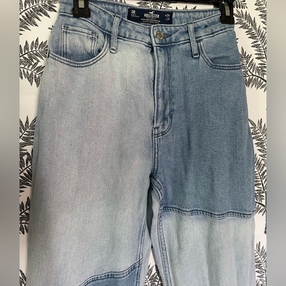 Hollister Patchwork Jeans size 0R Ultra High Rise Dad Jeans - Picture 2 of 6